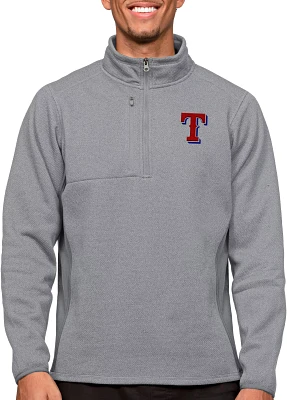 Antigua Men's Texas Rangers Gray 1/4 Zip Course Pullover