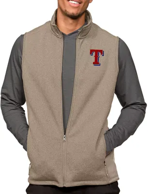 Antigua Men's Texas Rangers Oatmeal Course Vest