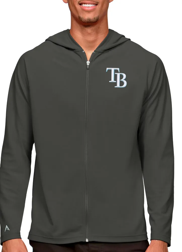 Antigua Men's Tampa Bay Rays Gray Legacy Full Zip Hoodie