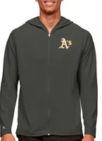 Antigua Men's Oakland Athletics Gray Legacy Full Zip Hoodie