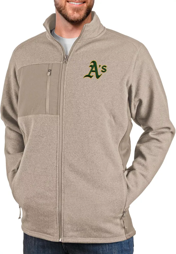 Antigua Men's Oakland Athletics Oatmeal Course Jacket