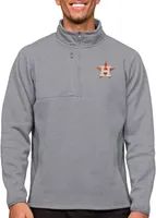 Antigua Men's Houston Astros Gray 1/4 Zip Course Pullover