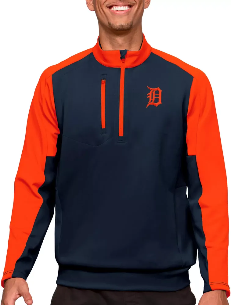 Antigua Detroit Tigers Navy Team Pullover