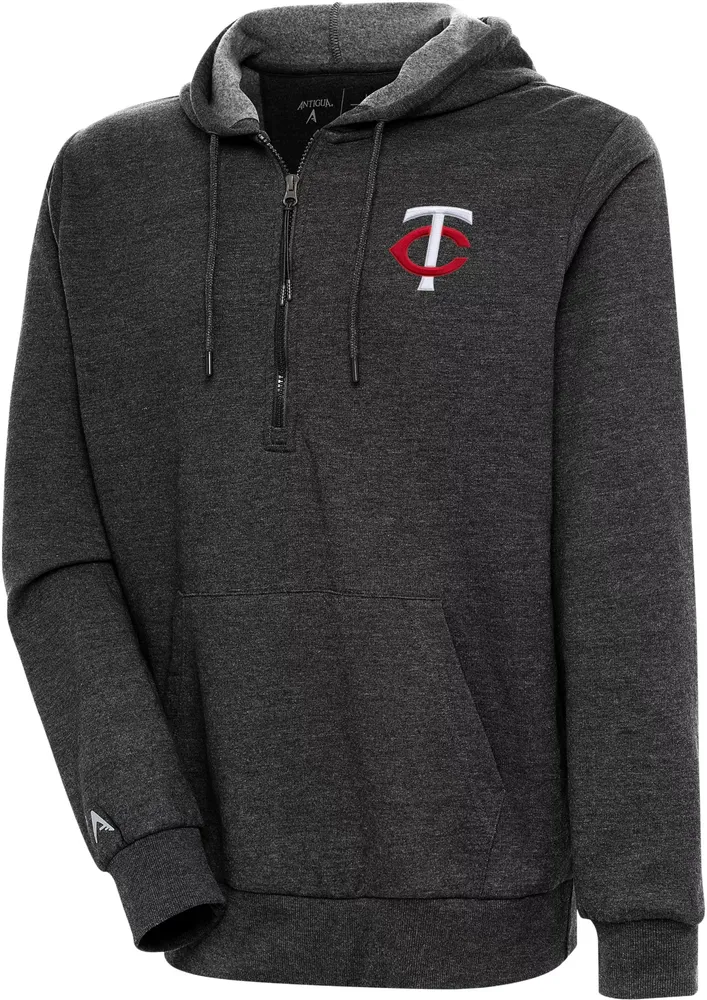 Antigua Men's Minnesota Twins Black Action 1/4 Zip Pullover Hoodie