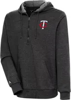 Antigua Men's Minnesota Twins Black Action 1/4 Zip Pullover Hoodie