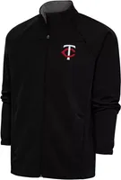 Antigua Minnesota Twins Black Links Golf Full-Zip Jacket