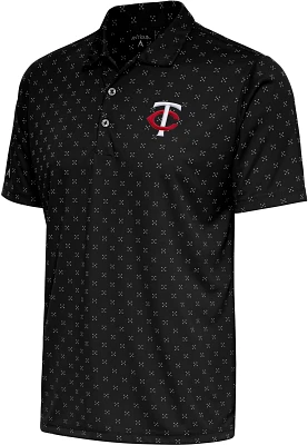 Antigua Men's Minnesota Twins Black Spark Polo