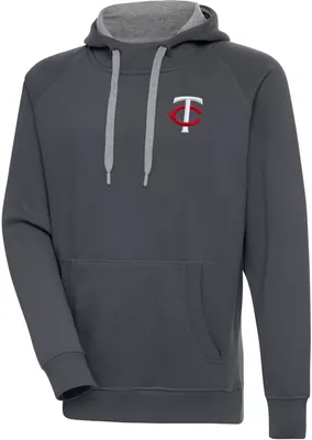 Antigua Men's Minnesota Twins Charcoal Victory Pullover Hoodie