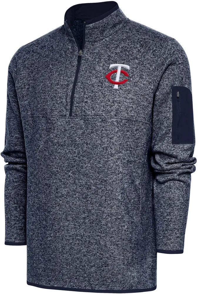 Antigua Men's Minnesota Twins Navy Fortune 1/4 Zip Pullover