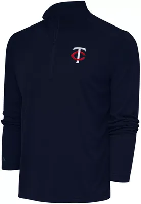 Antigua Men's Minnesota Twins Navy Tribute 1/4 Zip Pullover