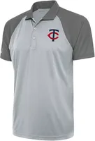 Antigua Men's Minnesota Twins Silver Nova Polo