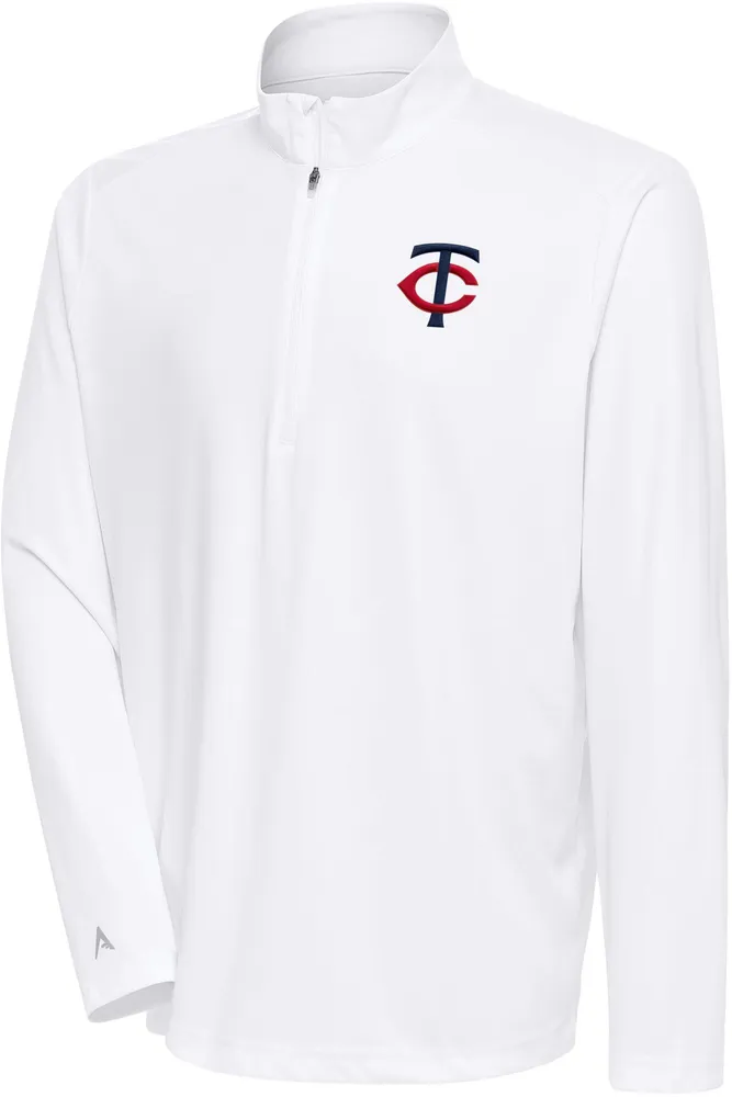 Antigua Men's Minnesota Twins White Tribute 1/4 Zip Pullover