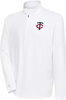 Antigua Men's Minnesota Twins White Tribute 1/4 Zip Pullover