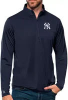 Antigua Men's New York Yankees Navy Tribute 1/4 Zip Pullover