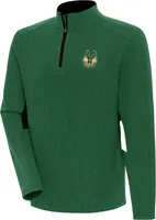 Antigua Men's Milwaukee Bucks Phenom 1/4 Zip Black Sweater