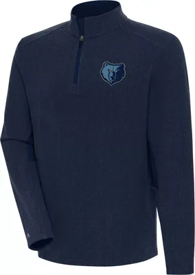 Antigua Men's Memphis Grizzlies Phenom 1/4 Zip Navy Sweater