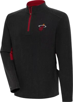 Antigua Men's Miami Heat Phenom 1/4 Zip Black Sweater