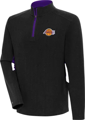 Antigua Men's Los Angeles Lakers Phenom 1/4 Zip Black Sweater