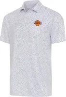 Antigua Men's Los Angeles Lakers White Motion Polo