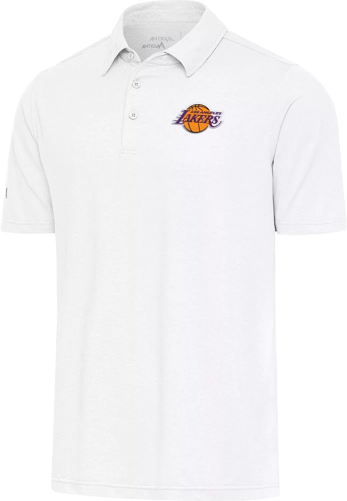 Antigua Men's Los Angeles Lakers White Par 3 Polo