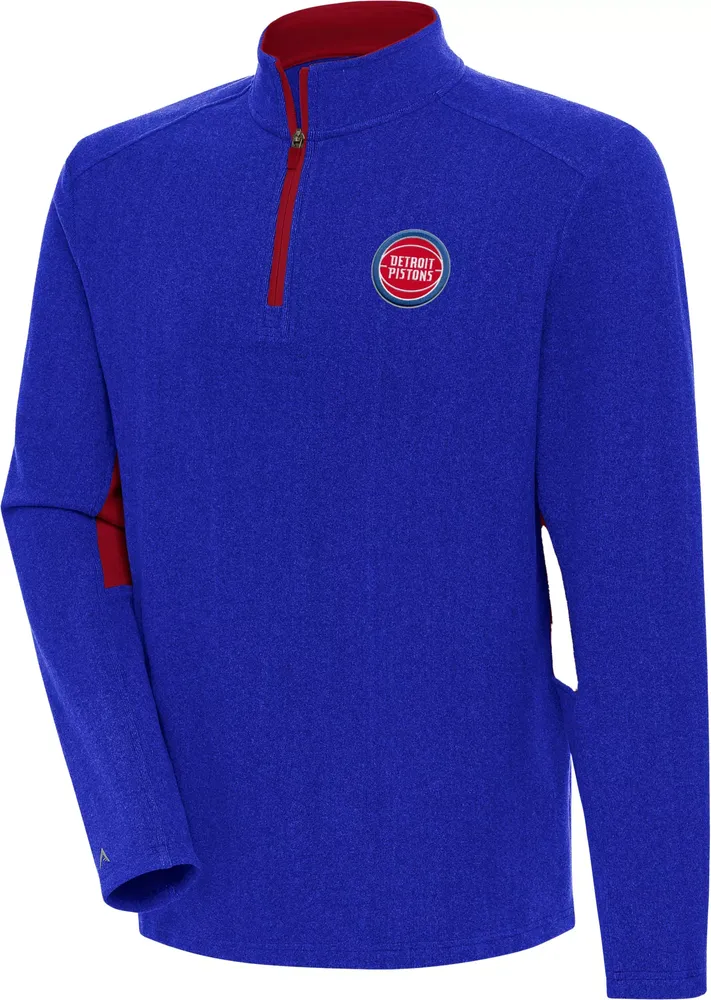 Antigua Men's Detroit Pistons Phenom 1/4 Zip Royal Sweater