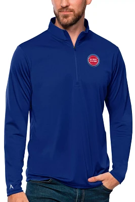 Antigua Men's Detroit Pistons Tribute Royal Pullover Sweater