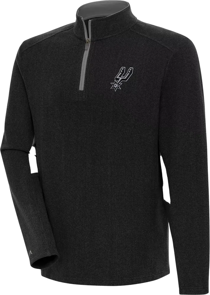 Antigua Men's San Antonio Spurs Phenom 1/4 Zip Black Sweater