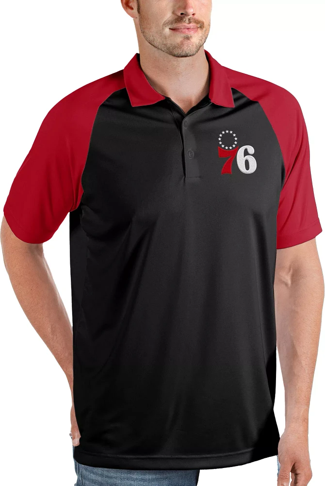 Antigua Men's Philadelphia 76ers Nova Red Polo