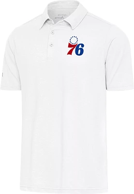 Antigua Men's Philadelphia 76ers White Par 3 Polo