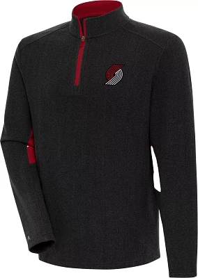 Antigua Men's Portland Trail Blazers Phenom 1/4 Zip Black Sweater