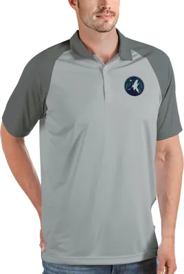 Antigua Men's Minnesota Timberwolves Nova Silver Polo