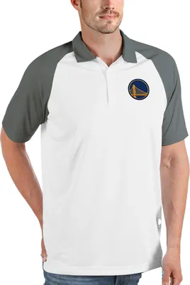 Antigua Men's Golden State Warriors Nova White Polo