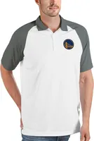 Antigua Men's Golden State Warriors Nova White Polo