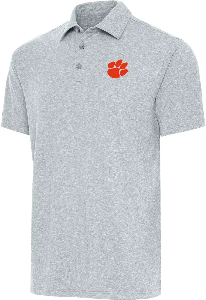 Antigua Men's Clemson Tigers Grey Par 3 Polo