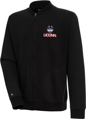 Antigua Men's UConn Huskies Black Victory Full-Zip Jacket