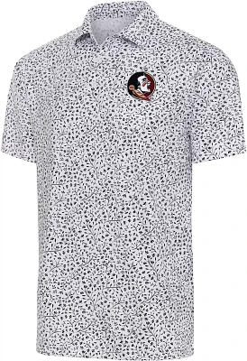 Antigua Men's Florida State Seminoles White Floral Motion Polo