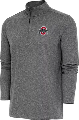 Antigua Men's Ohio State Buckeyes Black Hunk 1/4 Zip Pullover