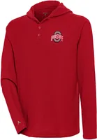 Antigua Men's Ohio State Buckeyes Scarlet Strong Hold Hooded Henley