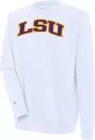 Antigua Men's LSU Tigers White Victory Pullover Crewneck