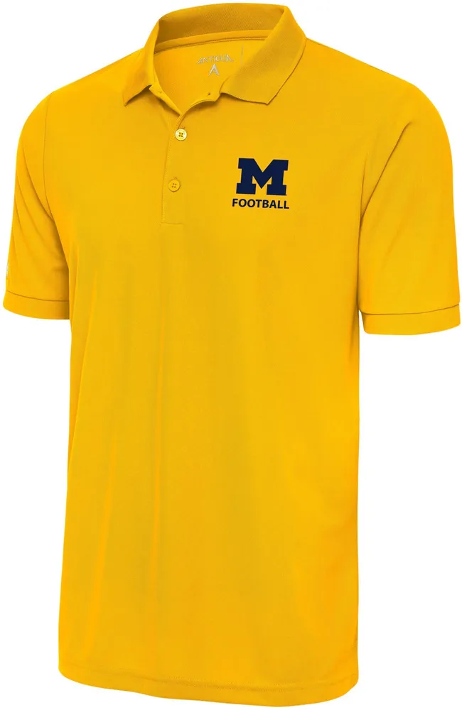 Antigua Men's Michigan Wolverines Football Gold Legacy Polo