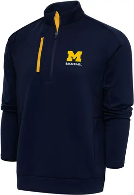 Antigua Men's Michigan Wolverines Basketball Navy Generation 1/4 Zip Pullover