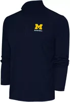 Antigua Men's Michigan Wolverines Basketball Navy Tribute 1/4 Zip Pullover