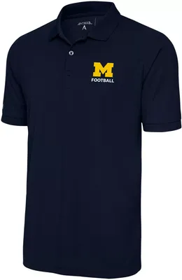 Antigua Men's Michigan Wolverines Football Navy Legacy Polo