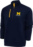 Antigua Men's Michigan Wolverines Hockey Navy Generation 1/4 Zip Pullover