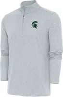 Antigua Men's Michigan State Spartans Grey Hunk 1/4 Zip Pullover