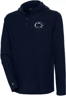 Antigua Men's Penn State Nittany Lions Blue Strong Hold Hooded Henley