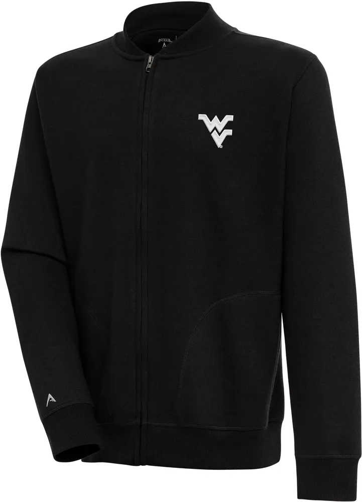 Antigua Men's West Virginia Mountaineers Black Victory Full-Zip Jacket