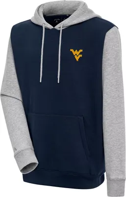 Antigua Men's West Virginia Mountaineers Color Block Victory Pullover Hoodie