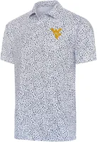 Antigua Men's West Virginia Mountaineers White Floral Motion Polo