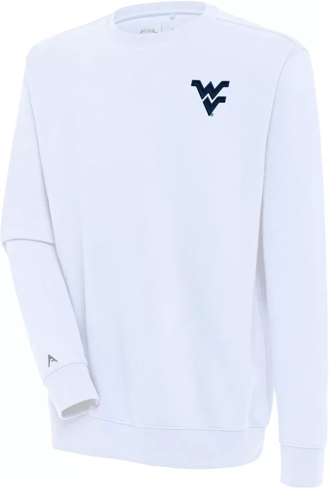 Antigua Men's West Virginia Mountaineers White Victory Pullover Crewneck